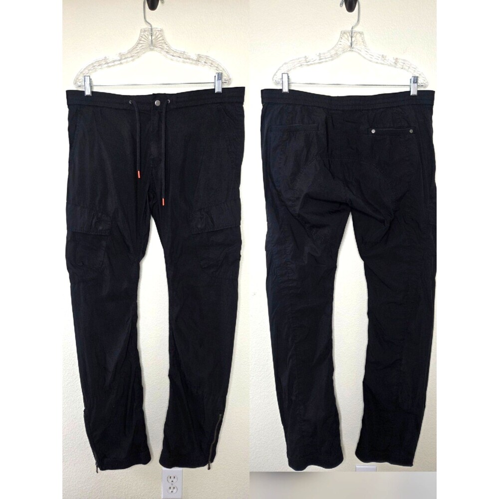 RLX Ralph Lauren Mens Black Cargo Pants Technical Paratrooper Zip Ankle SZ LL 36